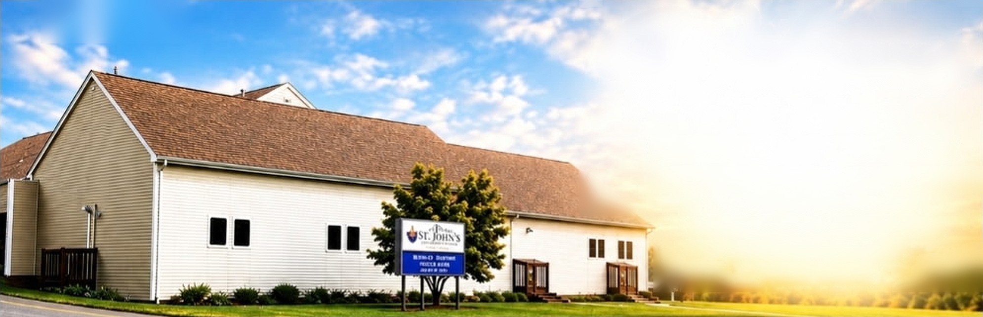 St. John's Christian Church building on Shennecossett Road on a sunny day